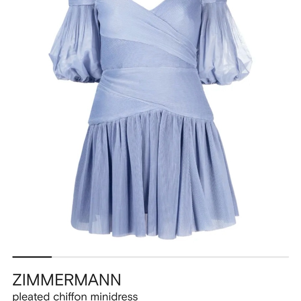 Zimmermann Light Blue Chiffon Mini Dress